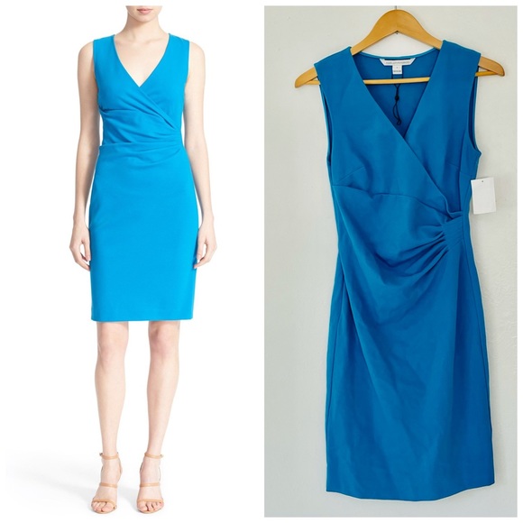 Diane Von Furstenberg Dresses & Skirts - 💢SOLD💢 NWT DVF Layne Blue Faux Wrap Dress